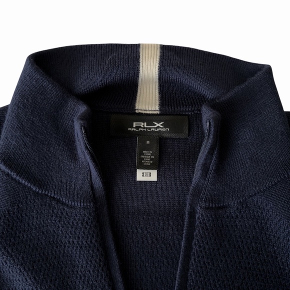 Ralph Lauren RLX Golf Vest Blue Navy Blue Striped Mens Size Medium M - Picture 7 of 9